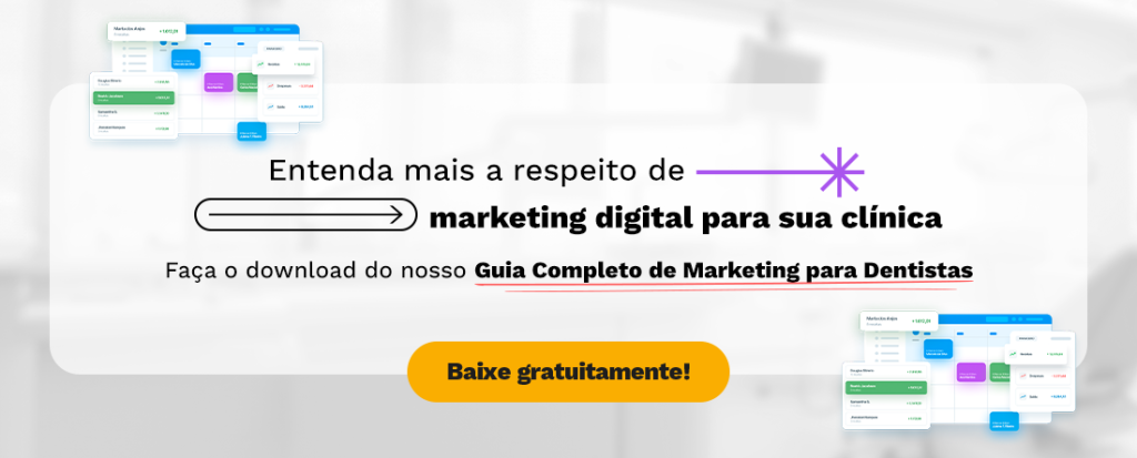 Entenda mais a respeito de marketing digital para sua clínica
Faça o download do nosso Guia Completo de Marketing para Dentistas
