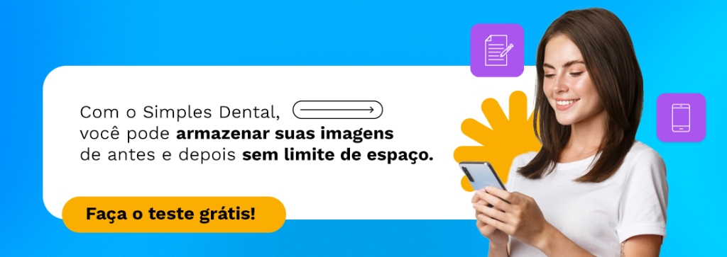Com o Simples Dental, você pode armazenar suas imagens de antes e depois sem limite de espaço.